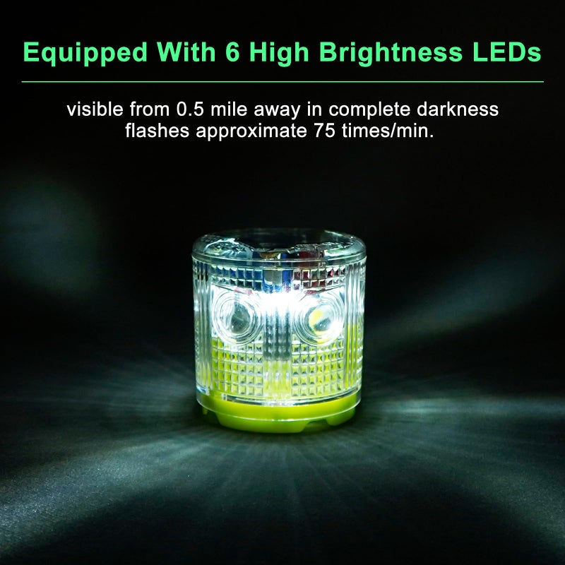 Aolyty Solar Strobe Warning Light Strong Magnetic Base Flashing Super Bright 360 Degree Automatically Turn On Waterproof for Construction Traffic Factory (White) - Image 5